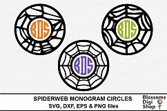Spiderweb Monogram Circles, SVG, DXF, EPS &amp; PNG files Product Image 1