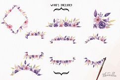 Lilacs Frames Watercolor Clipart Border Flowers Pink Purple Florals Product Image 3