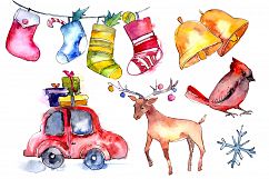 Aquarelle Christmas collection elements Product Image 1