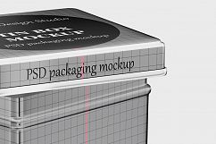 Metallic Square Tin Box Mockup Product Image 7