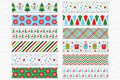 Christmas Washi Tape Clipart, Christmas Graphic and Illustrations, Scrapbooking, Card Making, Christmas Decorations Product Image 1