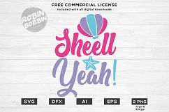 Shell Yeah Mermaid SVG Design for T-Shirt, Hoodies Product Image 1