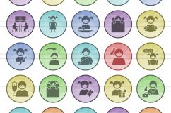 166 People Filled Low Poly Icons Product Image 2