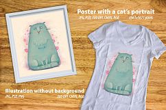 Cat&#039;s portrait PNG illustration Product Image 2