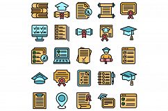 Final exam icons set vector flat Product Image 1