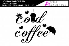 cold coffee SVG cut file / printable coffee cut file / coffee silhouette vector Product Image 2