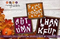 3 for 1 Fall Colors, Autumn, Thankful DXF SVG Cut File Product Image 1