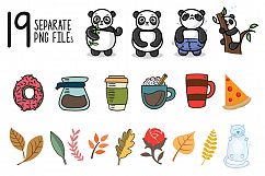 4 Panda Illustrations with 12 Hand Drawn Patterns  Product Image 5