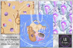 Summer Digital Papers, Beach Tropical Patterns, Summer Backgrounds Product Image 5