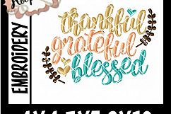 Thankful Grateful Blessed - Thanksgiving Embroidery Product Image 2