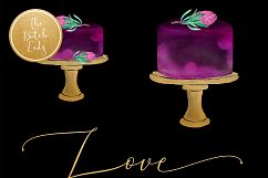 Watercolor Wedding Cake Clipart Product Image 4