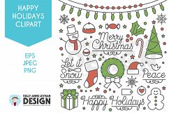 Holiday Clipart, Christmas Clip Art Set Product Image 1