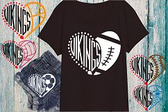 Vikings Sport Heart SVG School football Minnesota 945s Product Image 1