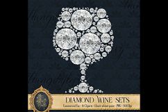16 Diamond Wine Glass and Bottle Clip arts, Diamond Party Product Image 4