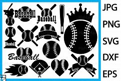 Baseball Monogram V1 Black - Clip art / Cutting Files - 77c Product Image 1