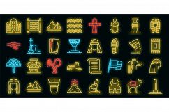 Egypt icons set vector neon Product Image 1
