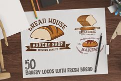 50 Bakery logos with fresh bread Product Image 1