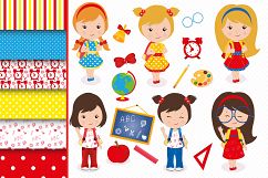 Back to school graphics, School digital papers Product Image 1