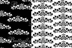 Damask Digital Paper, Black and White Damask Digital, Black and White Damask Background, Damask scrapbook, Black and White Damask pattern Product Image 2