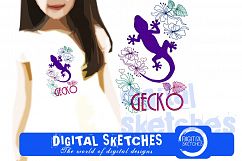 Gecko Lizard Salamnder Machine Embroidery Design Product Image 1