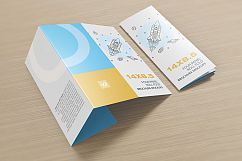14 X 8.5 Four Panel Roll Fold Brochure Mockup Product Image 6