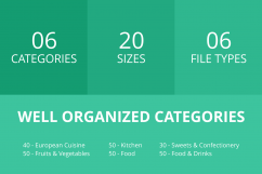 270 Food &amp; Drinks General Flat Icons Product Image 3