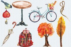 City in fall watercolor clip art Product Image 4