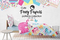 Pony papers, digital papers Product Image 1
