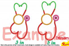 Circle Stethoscope Heart Embroidery Design Machine Instant Download Commercial Use digital file symbol sign Nursing Nurse frame doctor 211b Product Image 4