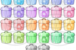 Kawaii Trash and Recycling Clipart Product Image 2