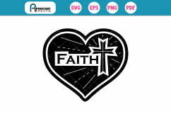 Faith SVG File, Faith Heart SVG, Heart SVG Product Image 2