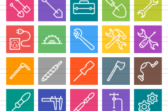 100 Tools Line Multicolor B/G Icons Product Image 2
