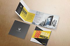 Square Tri-fold Brochure Mock-ups Product Image 4