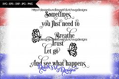 Text cutting file Breathe, Trust, Let Go, svg cut file Product Image 1