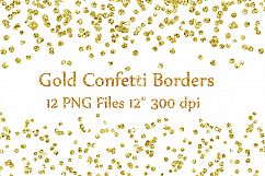 Gold Glitter Confetti borders Product Image 1