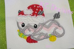 Christmas Baby Rhino Machine Applique Embroidery Design Product Image 3