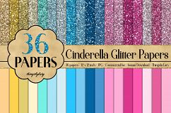 36 Glitter and Solid Color Princess Pink and Blue Papers Product Image 1