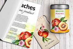 Peaches. Watercolor collection Product Image 8