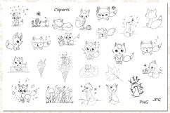 Cute Animals Collection - Fox Clipart Product Image 1