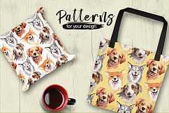 Dogs barking new year PNG watercolor set Product Image 5