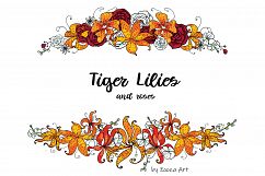 Tiger Lilies &amp; Roses - clip-art Product Image 9