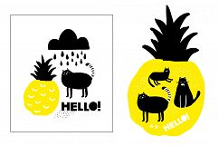 Black cat and pineapples Product Image 3