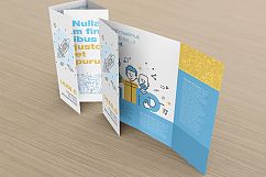 14 X 8.5 Four Panel Roll Fold Brochure Mockup Product Image 7