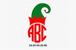 Elf Hat monogram SVG, Elf hatvSVG, Christmas svg Product Image 1