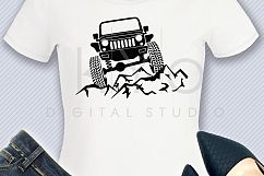 Jeep Wrangler Mountain Off road 4x4 svg png dxf eps files Product Image 3