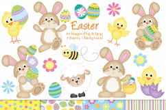 Easter clipart, Easter bunny graphics &amp; illustrations Product Image 1