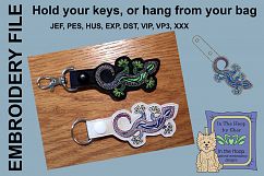 ITH Gecko Key Fob - Embroidery Design Product Image 1