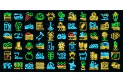Farmer icons set vector neon Product Image 1