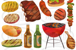 Watercolor BBQ Clipart Product Image 2