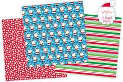 Christmas digital papers, Christmas patterns, Santa papers Product Image 2